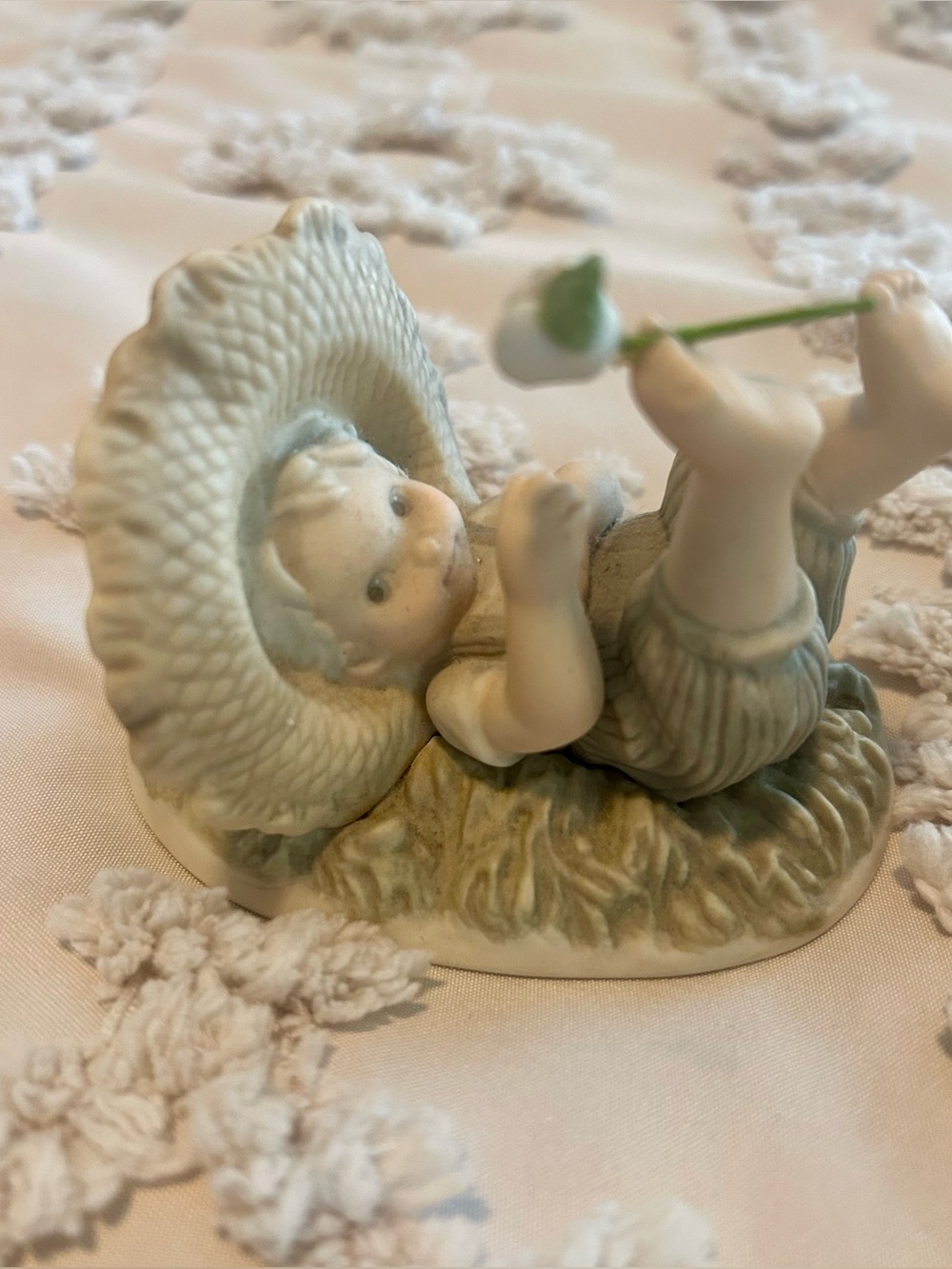 Kim Anderson “Pretty as a PPorcelain Baby Figurine with Pale Green Hat - Home Ar